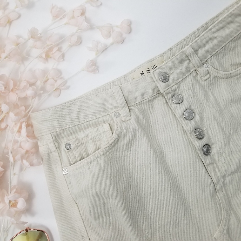 Free People White Denim Mini Skirt - Picture 3 of 6